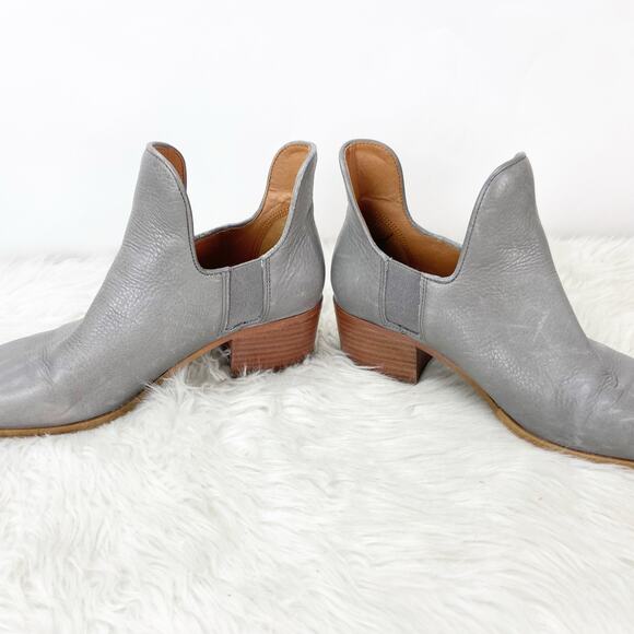 Franco Sarto 6.5 M Womens Gray Leather Ashbury Low Cut Ankle Booties Boots - Picture 7 of 9